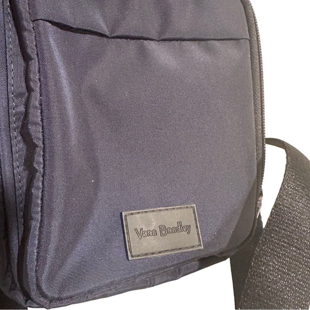 Vera Bradley Unisex Lighten Up Navy Zip Crossbody Compact Bag Adjustable Strap - Picture 9 of 14